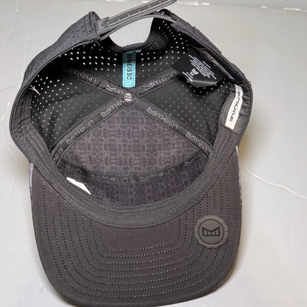 Melin Hydro Trenches Icon Smoke Small Black Snapback Hat Water Resistant NWOT - Picture 8 of 8